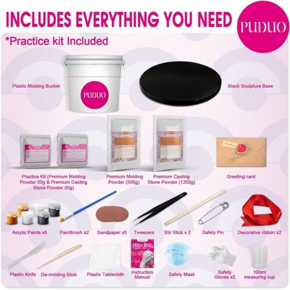 Hand Casting Kit for Couples or Family, Plaster Hand Mold Keepsake Sculpture Kit - Picture 6 of 6